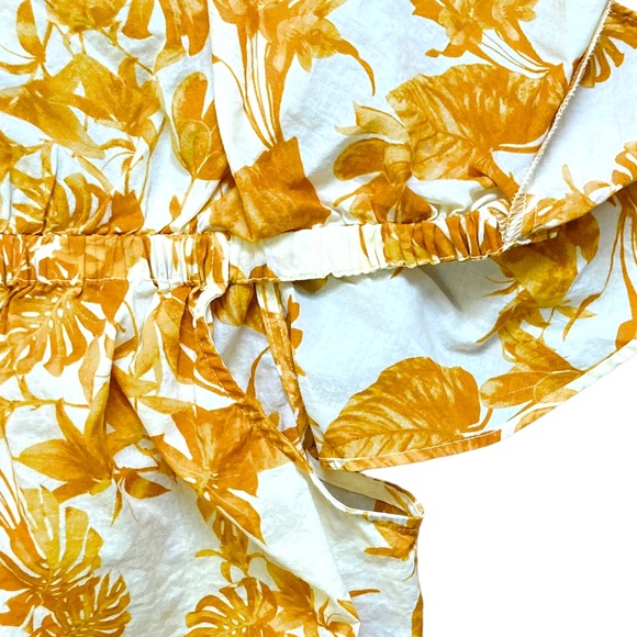 Banana Republic Golden Palm Leaf Print Off Shoulder Ruffle Top - Picture 5 of 5